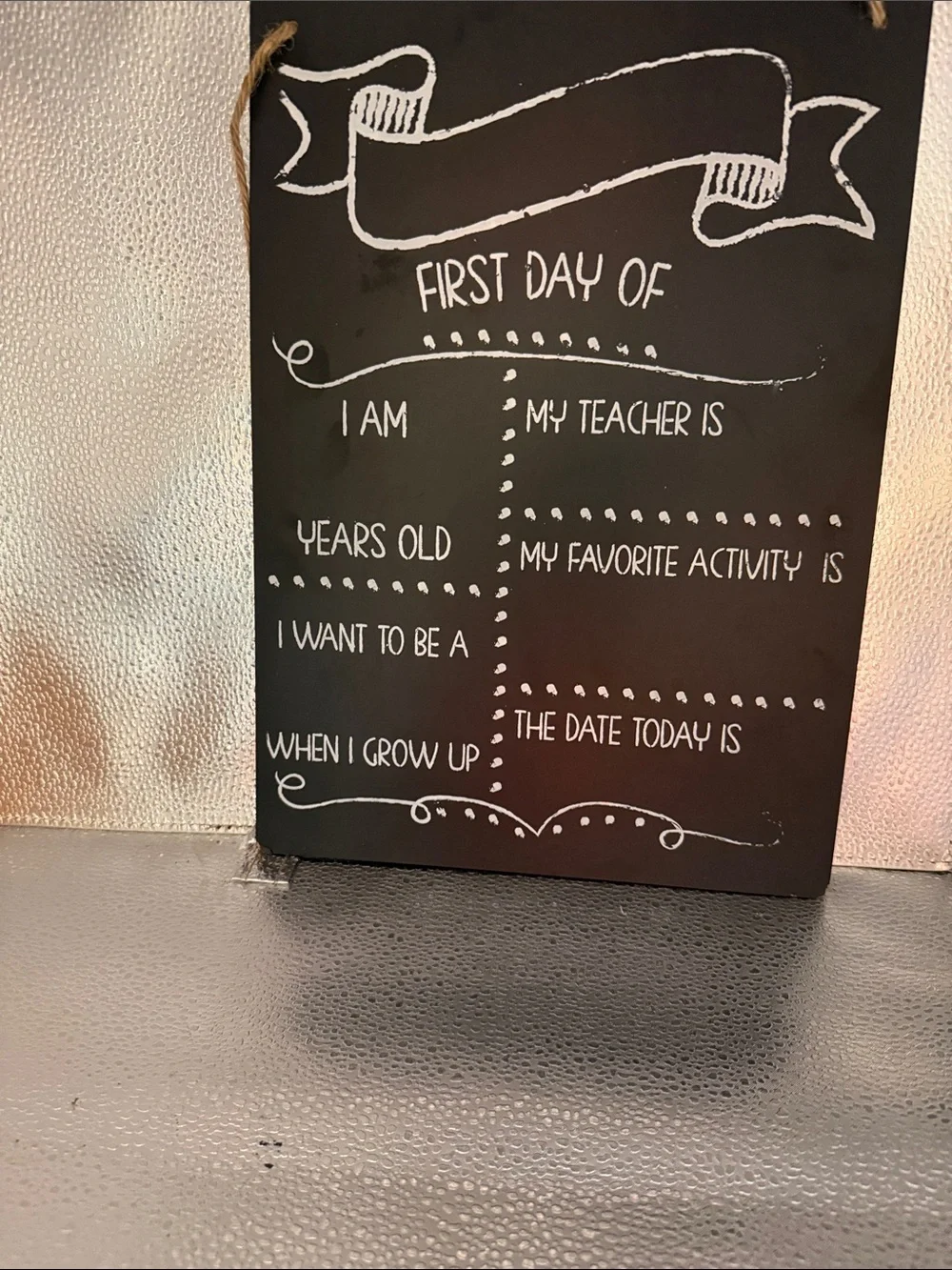 Chalkboard “ All About Me” Sign - Black & White